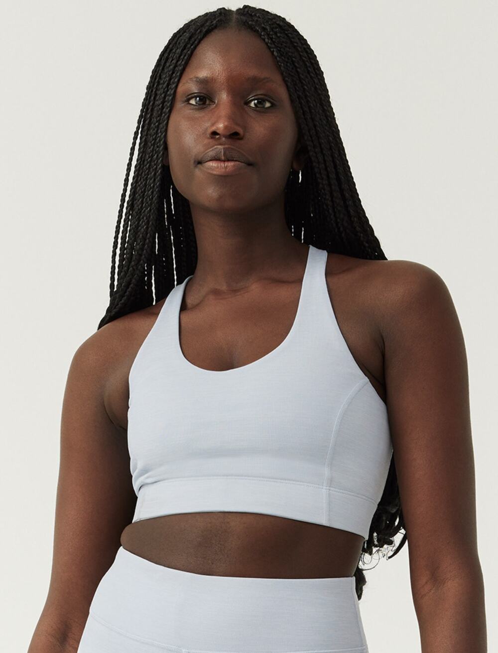 OUTDOOR VOICES Women's Doing Things Sports Bra XXS Light Blue Ice Racerback NWT